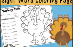 Turkey Sight Word Coloring Sheet Activity - Editable Activity For intended for Thanksgiving Sight Words Coloring Sheet