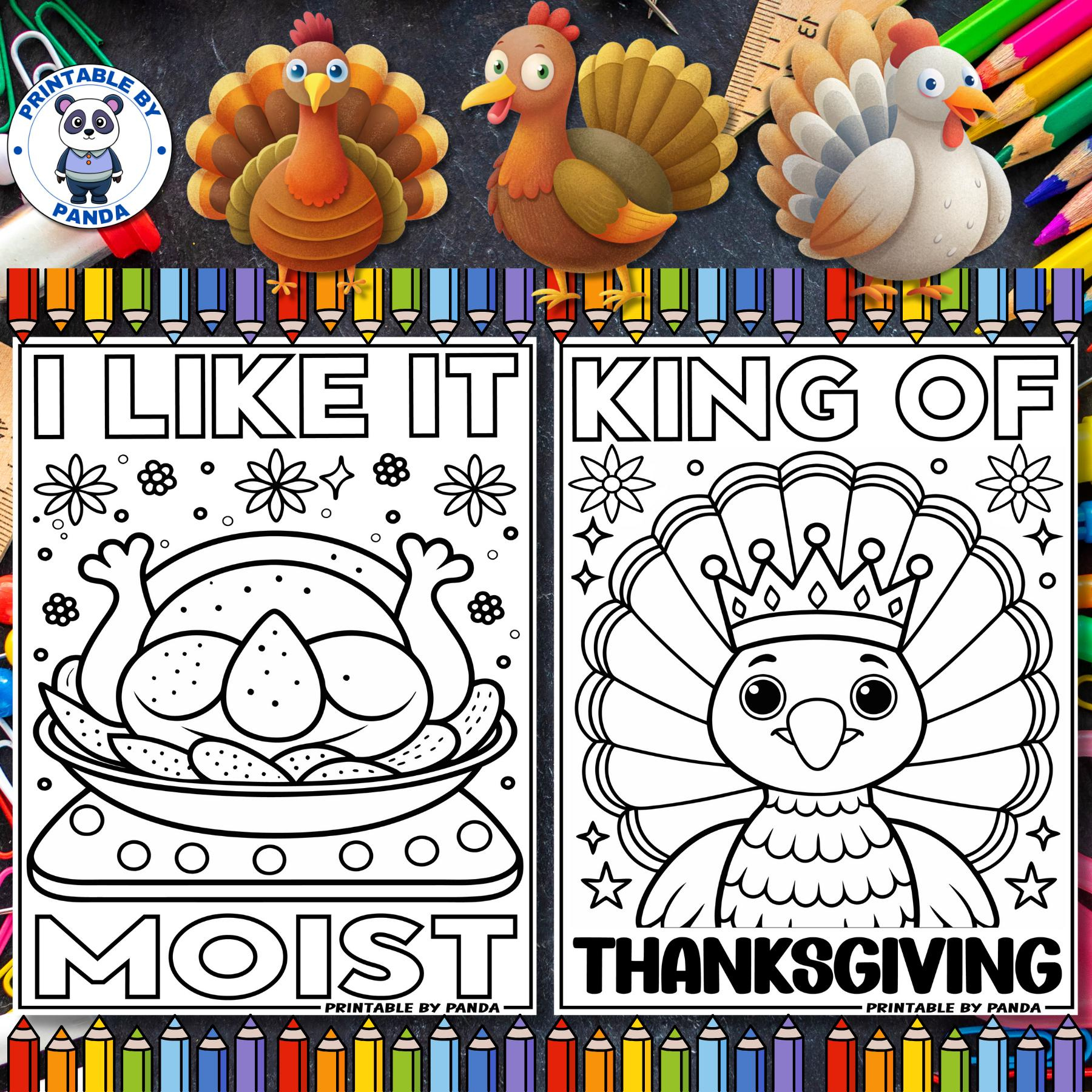 Turkey Thanksgiving Coloring Pages: Gratitude Activities (Pdf with Thanksgiving Color Sheets For King