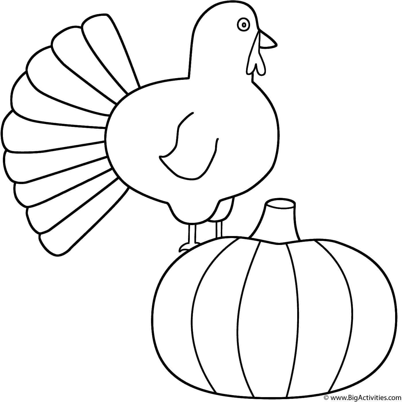 Turkey With Pumpkin - Coloring Page (Thanksgiving) with Thanksgiving Pumpkin Coloring Sheets