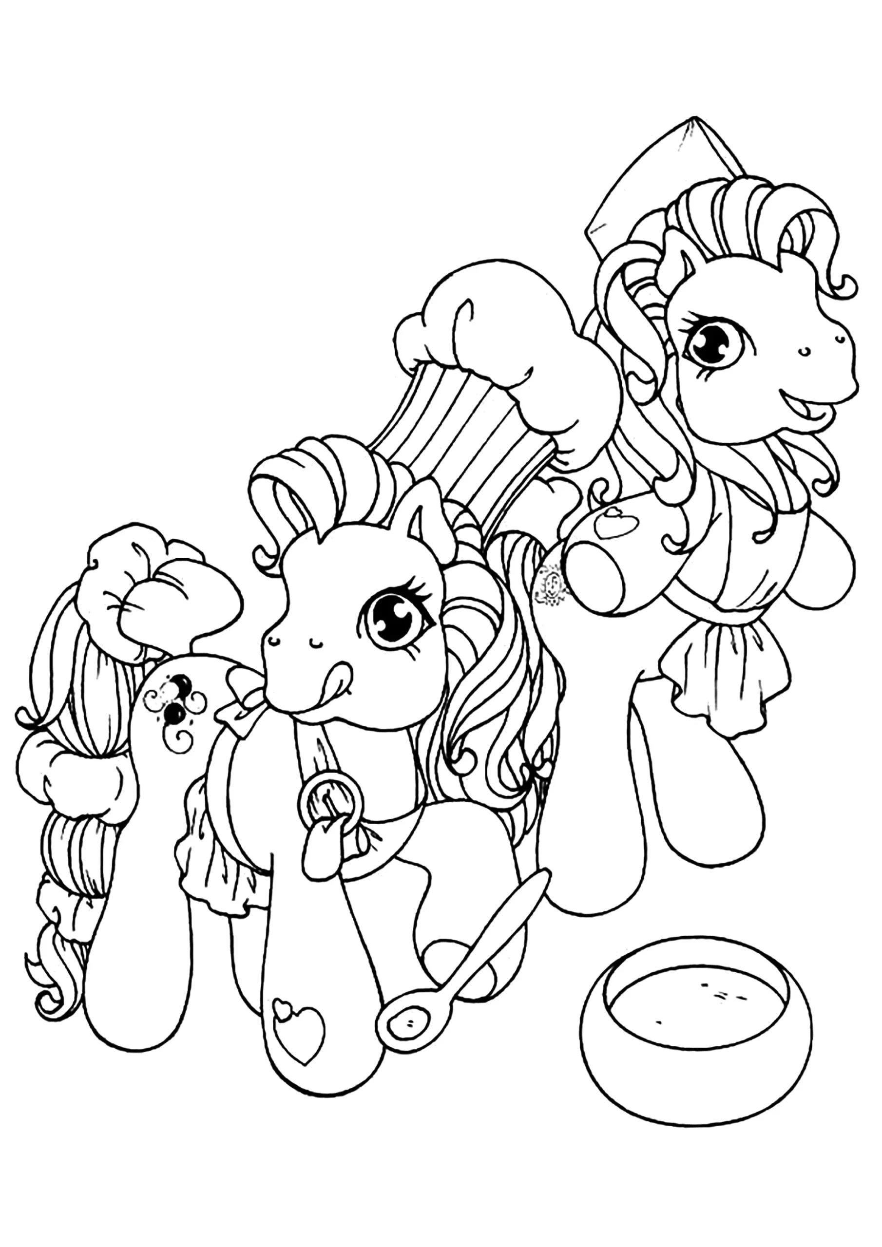 Two Little Cook Ponies - My Little Pony Coloring Pages intended for Thanksgiving Coloring Sheet Little Pony